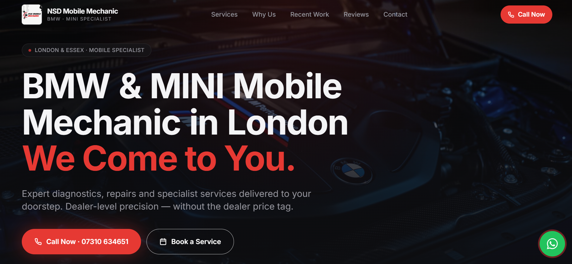 NSD Mobile Mechanic website preview